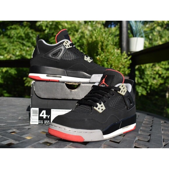 RARE Nike Air Jordan 4 Retro GS 'Bred' 2012408452-089Youth Size 4Y
